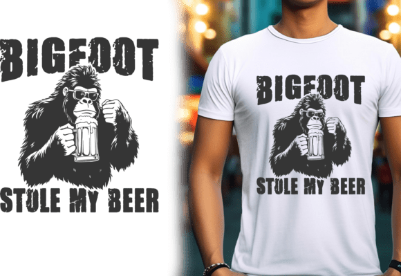Bigfoot Beer T-Shirt Design: Graphics for Local Business Branding