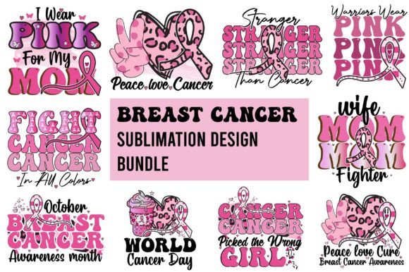 Breast Cancer Sublimation Design Bundle: Graphics & T-Shirt Designs