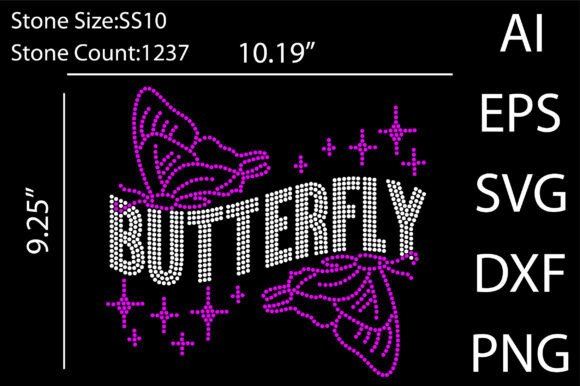 Butterfly Rhinestone Templates Design