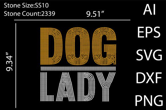 Dog Lady Rhinestone Templates Design