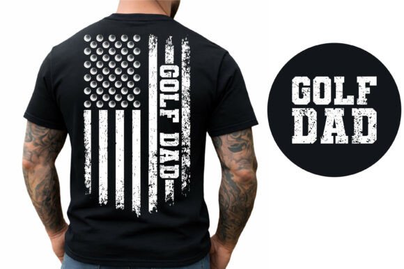 Golf Dad American Flag Design Graphics