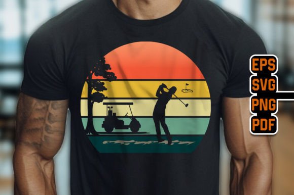 Golf Trendy Retro Vintage T-Shirt Design Graphics