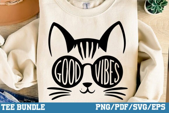 Good Vibes SVG, Cat Meo Design PNG