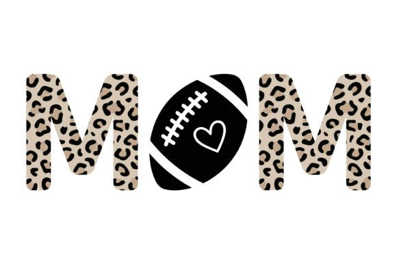 Leopard Mom Football Love Design Graphics