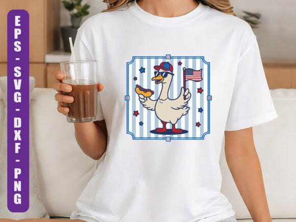 Patriotic Goose July 4th Design Graphics