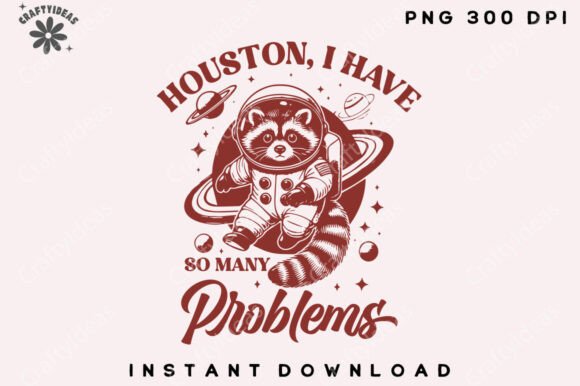 Raccoon Shirt Design, Vintage Houston Png