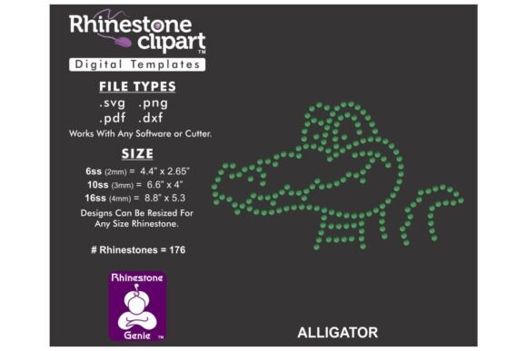 Rhinestone Template Design ALLIGATOR