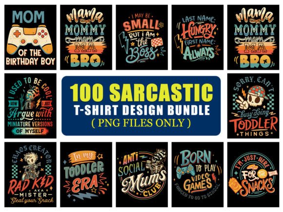 Sarcastic PNG T-Shirt Design Bundle